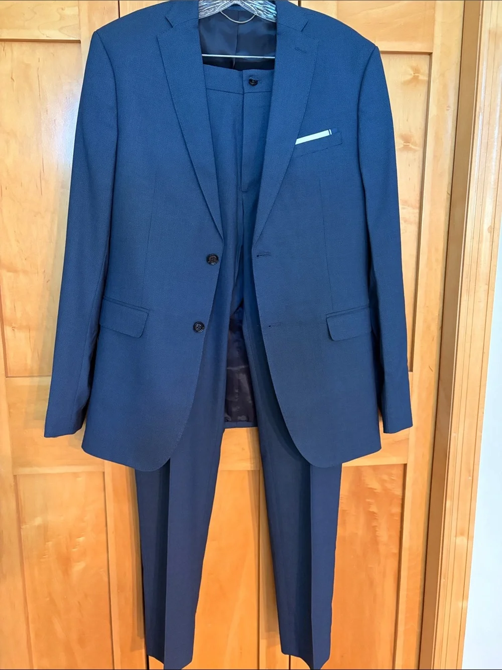 Zara Men's Navy Blue Two-Piece Suit